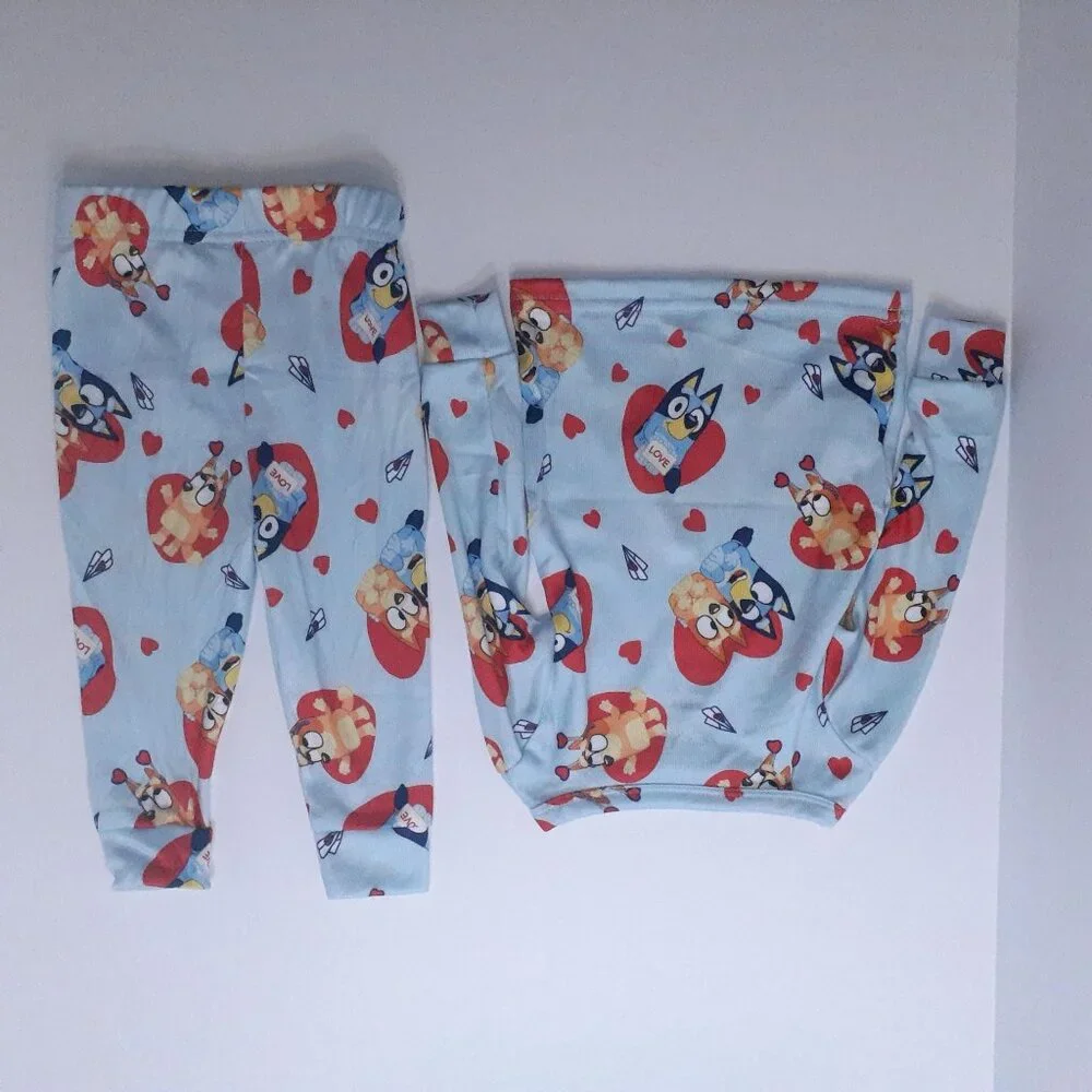Character Bluey Toddler Unisex Valentine's Day Pajama Set, 2-Piece, Sizes 12M-5T - Picture 10 of 15